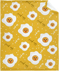 Thuswarm Cute Fried Eggs Kawaii Omelette Flannel Throw Blanket Warm Cozy Soft Cartoon Food Print Blankets for Bed Couch Sofa Room Decoration Gifts 50”×40” Small for Kid