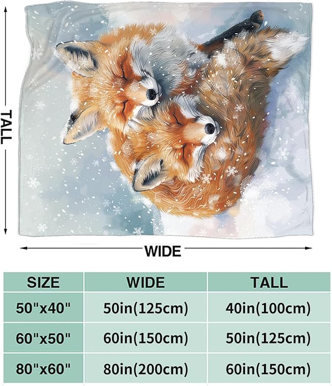 Tijuboni Fox Throw Blanket Fox Gifts for Girls Boys Women Men Kids Adults Soft Flannel Fleece Blanket for Couch Sofa Bed Home Decor 40"x50"