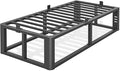 Metal Heavy Duty 18 inch Twin XL Bed Frame with Rounded Corner and Headboard Hole Mattress Retainers 3500 LBS No Box Spring Needed Platform Noise Free Easy Assembly