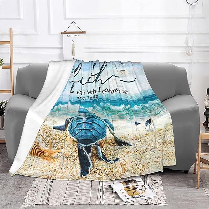 Sea Turtle Throw Blanket Turtle Blanket for Kids Adults Super Warm Soft Cozy Plush Fleece Flannel Blanket for Sofa Couch Bed Birthday Gifts Sea Turtle Print Blanket 60inchx80inch