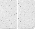 American Baby Company 100% Natural Cotton Fitted Cradle/Bassinet Sheet 36" x 18" - Soft, Breathable & Hypoallergenic Bed Sheet, Gray Stars and Moons, Neutral for Boys & Girls (Pack of 2)