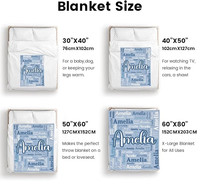 Dr.TOUGH Personalized Blanket for Adult Kids with Name Customized Blankets Personalized Throw Blanket for Christmas Birthday Gifts