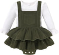 YOUNGER TREE Newborn Baby Girl Fall Winter Outfits Long Sleeve Romper Corduroy Overall Dress Infant Skirt Clothes Sets