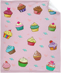 Thuswarm Cupcake Candy Pink Flannel Throw Blanket Warm Cozy Soft Funny Print Blankets for Bed Couch Sofa Room Decoration Gifts 40”×30” XSmall for Pets