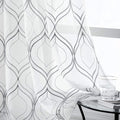 VISIONTEX White Sheer Curtains 84 Inches Long 2 Panels Set Grey Moroccan Embroidered Curtains Trellis French Textured Rod Pocket Voile Tulle Semi Window Drapes for Bedroom Living Room 54 x 84 Inches