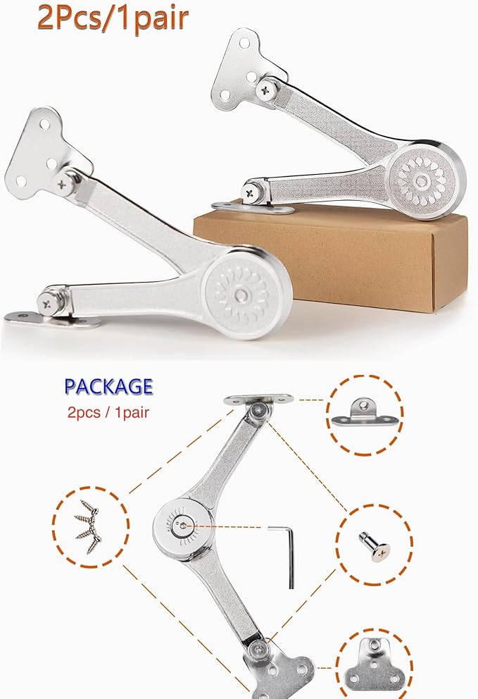 Toy Box Hinges Soft Close - Lid Support Hinges for Wooden Box Toy Chest Bench Trunk, Soft Close Hinges Heavy Duty & Adjustable 50lb/2pcs (Hingex)