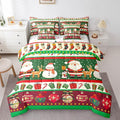 Feelyou Christmas Santa Claus Comforter Set with Sheets Cartoon Stockings Deer Bedding Set for Kids Boys Girls Teens Decor Christmas Snowflake Bed in a Bag Kawaii Bed Set 7Pcs Queen Size