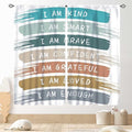 Rainbow Curtains for Classroom, Kids Girls Baby Boho Cute Inspirational Motivational Quotes Cartoon Colorful Pastel Nursery Classroom Bedroom Living Room Bathroom Window Drapes 2 Panels, 55"x63" Inch