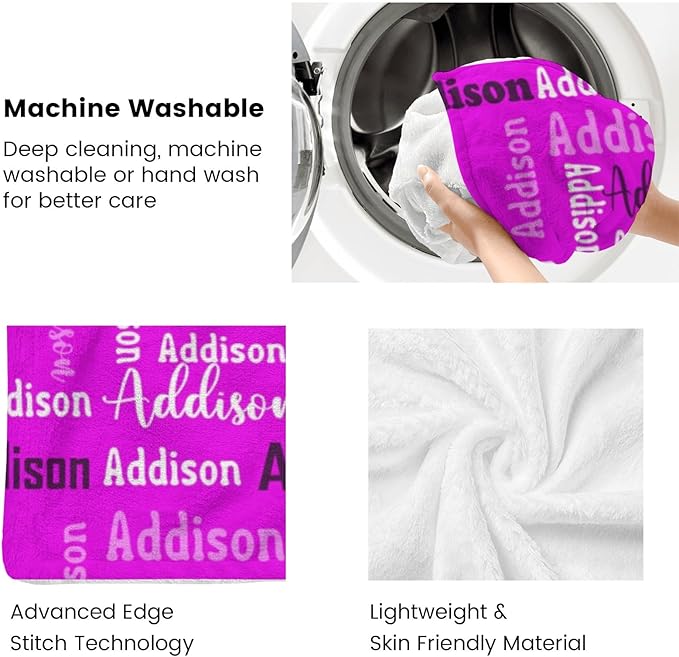 Dr.TOUGH Name Blanket Personalized Blanket for Adult Kids Flannel Customized Personalized Blankets and Throws