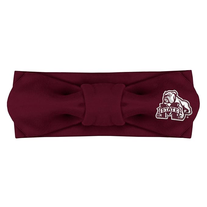 Creative Knitwear Mississippi State Bulldogs Infant Girls Maroon Solid Hair Knot Headband Embroidered Logo - Size Newborn - 4T