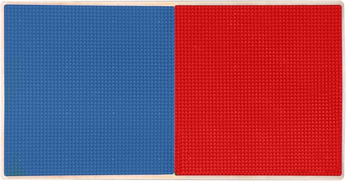 Contender Time-2-Play 30.75" W Rectangular Birch Plywood Red & Blue Lego Blocks Compatible Play Table with Storage, Activity Table for Kids Fun Activities [20" Long Legs]