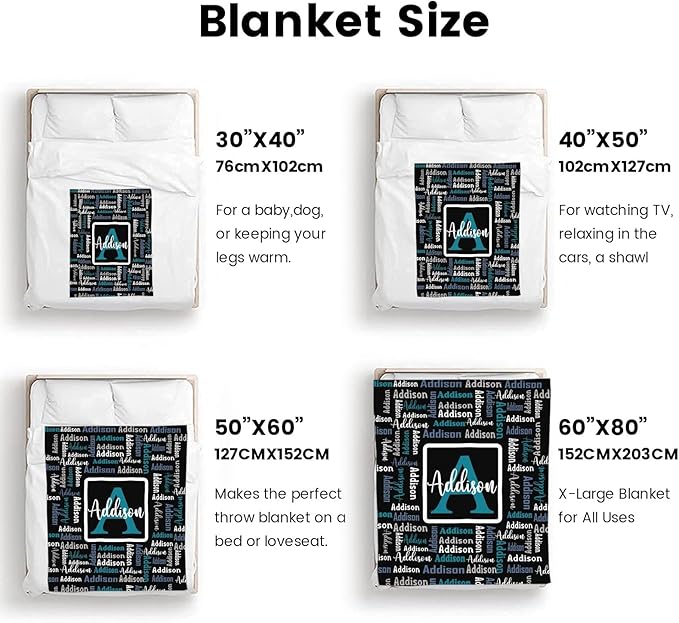 Dr.TOUGH Name Blanket Personalized Blanket for Adult Kids Flannel Customized Personalized Blankets and Throws