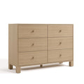 Storkcraft California 6 Drawer Double Dresser (Driftwood) – GREENGUARD Gold Certified, Spacious Storage Organizer for Kids’ Room, Safety Interlocking Drawer System