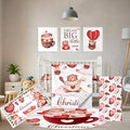Custom Crib Bedding Set, 5 Pcs Personalized Name Nursery Bedding Set with Double Layer Flannel Blanket, Heart & Bear Baby Crib Set for Girls Boys, Customized Gifts for Infants Babies Toddlers