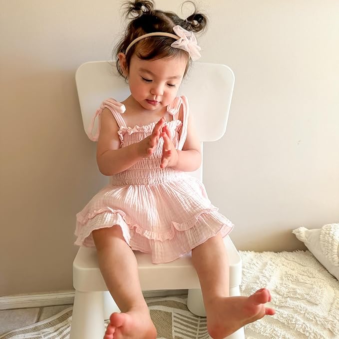 Meihuida Newborn Baby Girl Sleeveless Rompers Summer Clothes Cotton Bodysuit with Headband