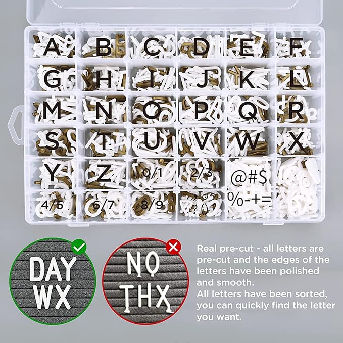 Changeable Felt Letter Board with Letters, Pre Cut & Sorted 725 Letters, First Day of School Board, Baby Announcement Sign, 10x10 Inch Message Board, Pregnancy Announcement Classroom Decor Sign Board
