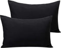 NTBAY Microfiber Toddler Pillowcases with Envelope Closure, 2 Pack 100% Brushed Microfiber Super Soft Travel Kids Nursery Pillow Cases, 14"x20" Fits Pillows Sized 12"x16" 13"x18" 14"x19", Black