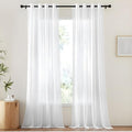 NICETOWN 2 Panels White Sheer Curtains for Patio Waterproof, Rustproof Grommet Indoor Outdoor Voile Drapes Airy & Lightweight Mosquito Curtains for Porch/Living Room, W54 x L96