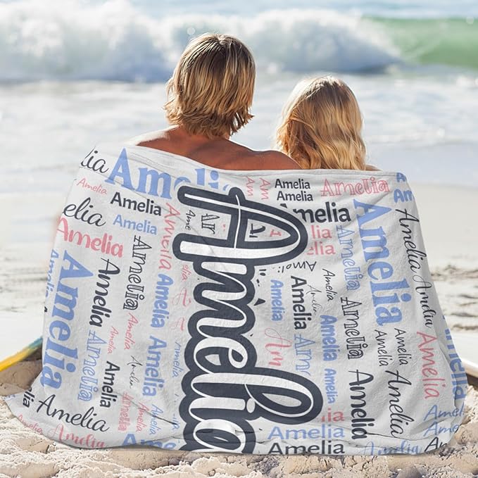 Dr.TOUGH Personalized Blanket for Adult Kids with Name Customized Blankets Personalized Throw Blanket for Christmas Birthday Gifts