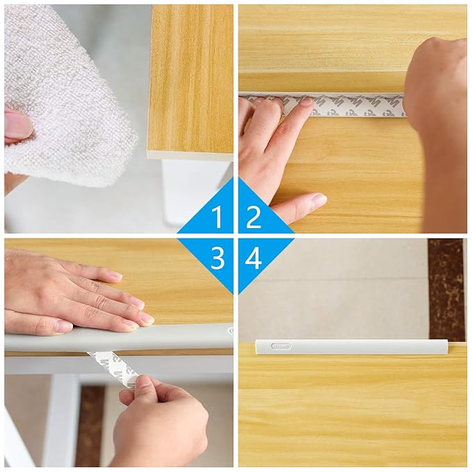 LONGFITE Corner Protectors and Edge Guards Baby Proof Corner Covers and Bumpers Cushion Top Grade Silicone Non-Choking Risk with Strong Stickiness (8 Pack) (Edge Guards Dark Brown, Edge)
