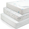 Delta Children Fitted Crib Sheets for Girls and Boys - 100% Organic Cotton Crib Sheet for Standard Crib and Toddler Mattresses - 28x52 Inch - GOTS Certified (Pack of 3), Sea Life