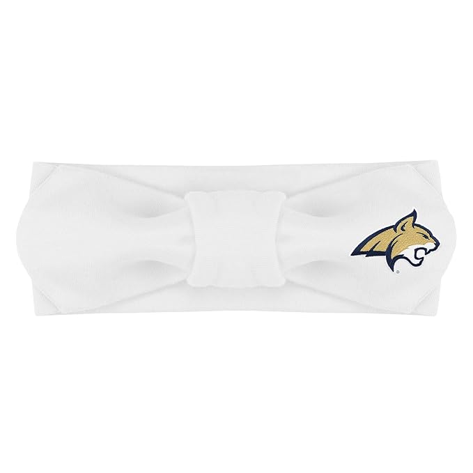 Creative Knitwear Montana State Bobcats Infant Girls White Solid Hair Knot Headband Embroidered Logo - Size Newborn - 4T