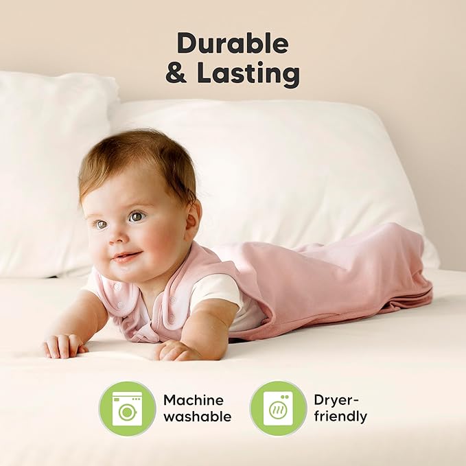 2-Pack Organic Baby Sleep Sacks, 100% Cotton - Soft & Breathable 0.5TOG Baby Wearable Blanket, Toddler Sleeping Sack 0-6 months, Easy to Wear Transitional Swaddles for Newborns (Butterflies, S)