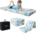 MeMoreCool Foldable Floor Mattress for Kids, Toddler Floor Nap Mat for Sleeping Daycare, Small Child Foldable Mattress Floor Bed, Trifold Futon Portable Tri Folding Mattress, Glow 63x26 Inch