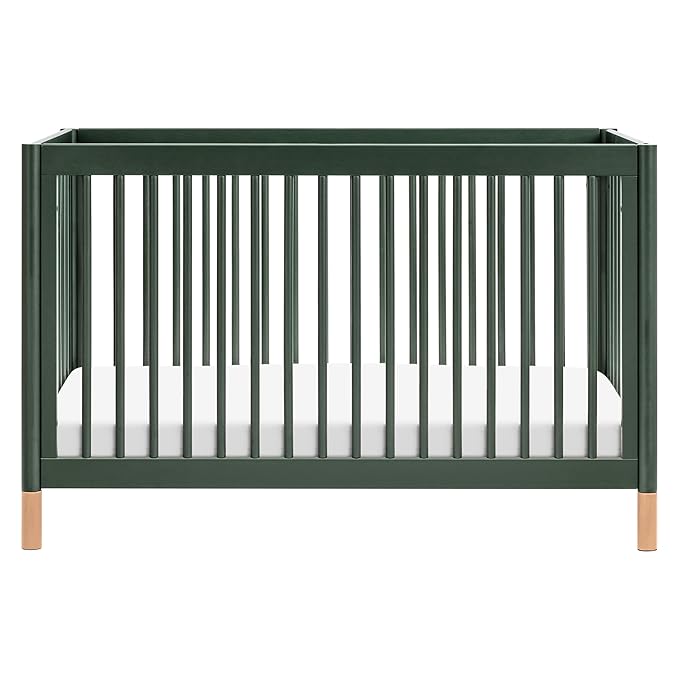 Babyletto Gelato 4-in-1 Baby Crib Convertible to Wooden Toddler Bed, Daybed & Full-Size Bed, GREENGUARD Gold Certified - Made of 100% Solid Wood, Includes Toddler Conversion Kit - Forest Green