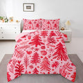 Feelyou Christmas Kids Comforter Set Queen Size Snowflake Candy Bedding Set Xmas Tree Duvet Quilt for Kids Boys Girls Bedroom Pine Tree Decor Microfiber Ultra Soft Breathable