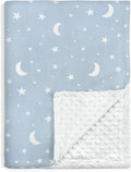 Star Baby Blanket 30 x 40 Inches for Boys Girls, Soft Plush Receiving Blanket with Dotted Back, Gift for Toddler Newborn Infant Christmas Birthday Baby Shower