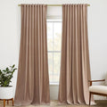 StangH Blush Velvet Curtains 90 inches Long, Back Tab Elegant Home Decor Room Darkening Privacy Window Drapes for Nusery Bedroom/Living Room, Blush Beige, W52 x L90, 2 Panels