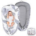 Baby Lounger – Infant Lounger for Newborn 0–24 Months, Baby Nest Lounger, Portable Newborn Lounger, Soft Breathable Cotton, Essentials for Babies at Home and Travel (Gray Feather)
