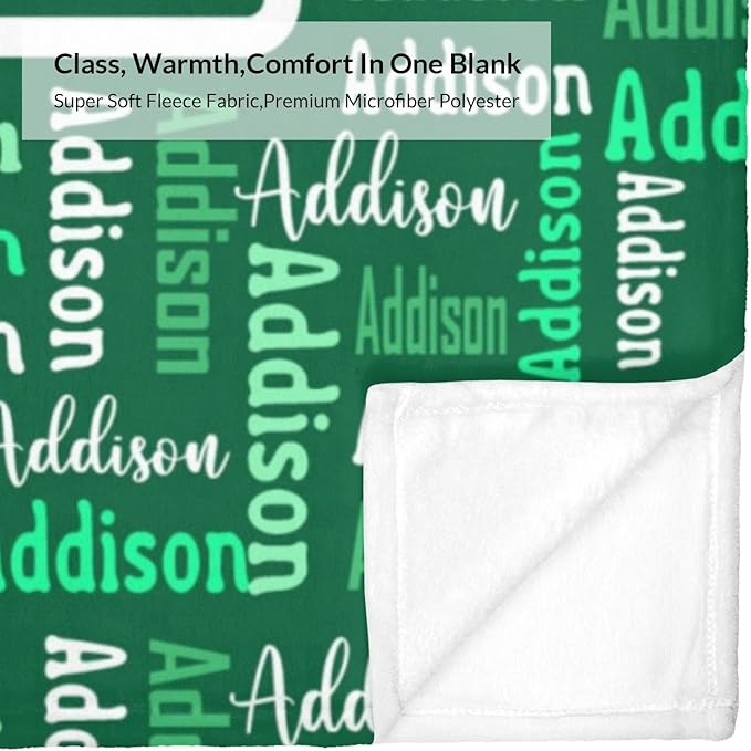 Dr.TOUGH Name Blanket Personalized Blanket for Adult Kids Flannel Customized Personalized Blankets and Throws
