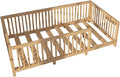Montessori Floor Bed with Slats for Toddler 39.4'' x 75.2'' Twin | Pine Wood Natural Solid Frame Bed | Sturdy Design Floor Bed Frame for Boy and Girls (Twin, Height : 23.6 Inches)