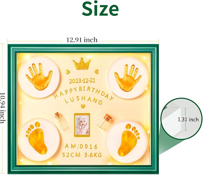 MCstars Newborn Hand and Footprint Clay Photo Frames, Baby Footprint Keepsake Sets, Impression Clay Hand Mould Casting and Keepsake Photographs, Nursery Decorations and Newborn Gifts, Baby Registry