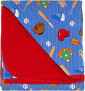 Little Sleepies Cloud Blanket, Soft Viscose from Bamboo Toddler & Baby Blanket for Boys & Girls, Lightweight, Perfect for Hot Sleepers, 50" x 50", Large (Blue All Stars)