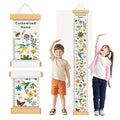 Personalized Name Height Chart for Kids, Kids Growth Chart for Wall, 59" X 7.9" Canvas Removable Height Chart Measuring Ruler for Kids & Baby(Painted Birds and Flowers）