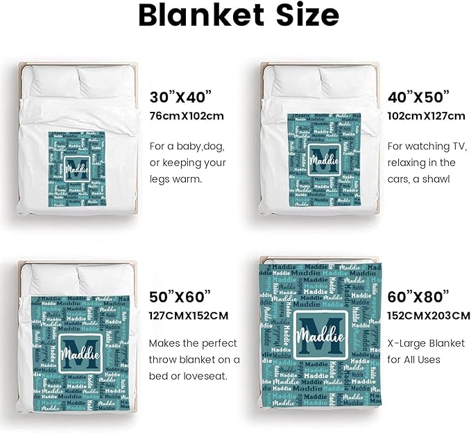 Dr.TOUGH Name Blanket Personalized Blanket for Adult Kids Flannel Customized Personalized Blankets and Throws