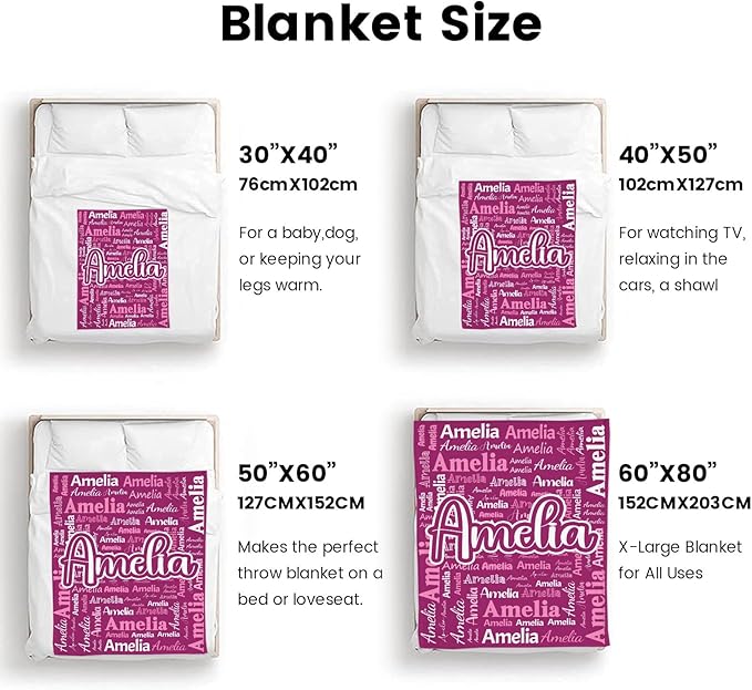 Dr.TOUGH Personalized Blanket for Adult Kids with Name Customized Blankets Personalized Throw Blanket for Christmas Birthday Gifts