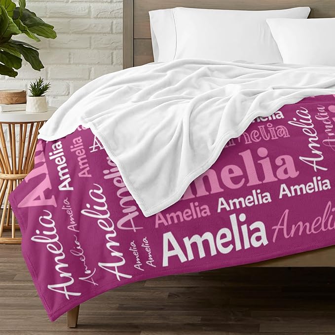 Dr.TOUGH Personalized Blanket for Adult Kids with Name Customized Blankets Personalized Throw Blanket for Christmas Birthday Gifts