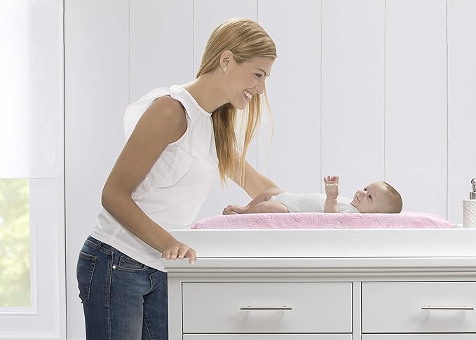 Serta Perfect Sleeper Contoured Changing Pad with Plush Cover, Pink
