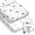 Baby Changing Pad Cover 2-Pack for Boys, Girls (Watercolor Elephant) - Premium Fitted Sheets Baby Diaper Changing Table Cover - Buttery Soft Cotton Blend