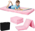 MeMoreCool Glow Unicorn Kids Foldable Floor Mattress – 75x25 Inch Pink, Trifold Nap Mat & Floor Bed | Portable Futon for Toddlers | Includes Storage Bag | Glow in The Dark