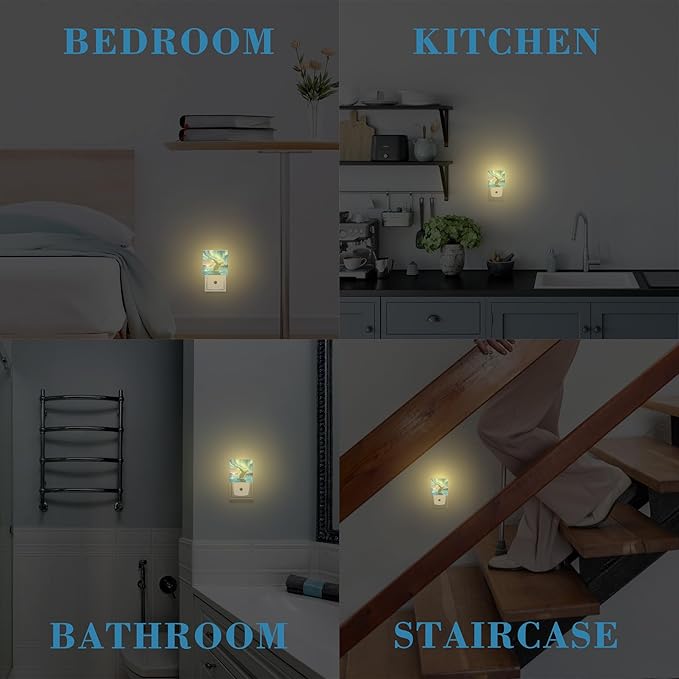 Humpback Whale Breaching Water Night Light for Kids, LED Night Light Plug into Wall with Dusk to Dawn Sensor for Girls Boys Women Men Room Decor, Hallway, Kitchen, Bathroom, Nursery, Stairs