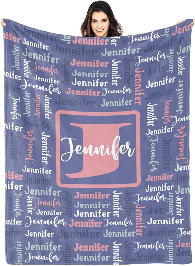 Dr.TOUGH Name Blanket Personalized Blanket for Adult Kids Flannel Customized Personalized Blankets and Throws