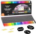 Shuttle Art Chalk Markers, 30 Vibrant Colors Liquid Chalk Markers Pens for Chalkboards, Windows, Glass, Cars, Erasable, 3mm Reversible Fine Tip with Chalkboard Labels for Office Home Supplies