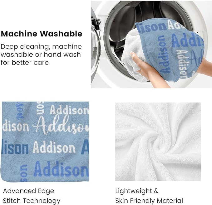 Dr.TOUGH Name Blanket Personalized Blanket for Adult Kids Flannel Customized Personalized Blankets and Throws