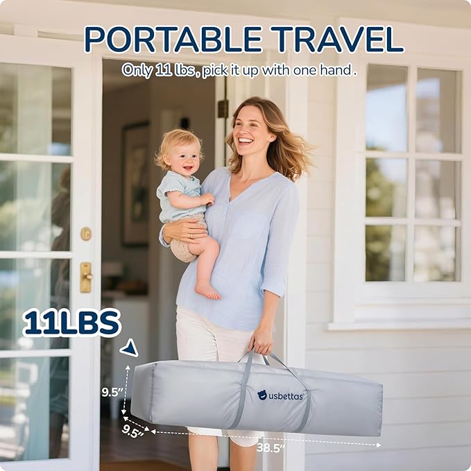 Foldable Baby Playpen,Portable Playpen for Babies and Toddler, 59 * 71 Inch Kids Travel Play Pen with 4 Handlers,Carry Bag,Large Lighgtweight Baby Play Yard for Indoor&Outdoor,Light Gray
