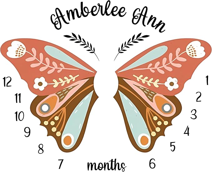 OLIVE OLIVIA Personalized Baby Gifts with Customized Name - Monthly Milestone Blanket for Girls and Boys, Perfect Custom Gift, 60"x80"